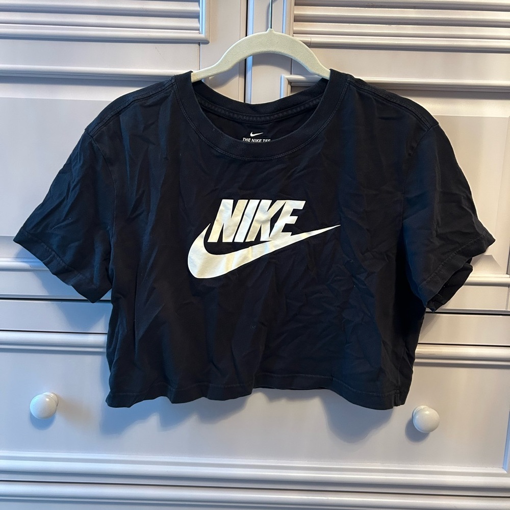 Nike Black Tee with White Logo